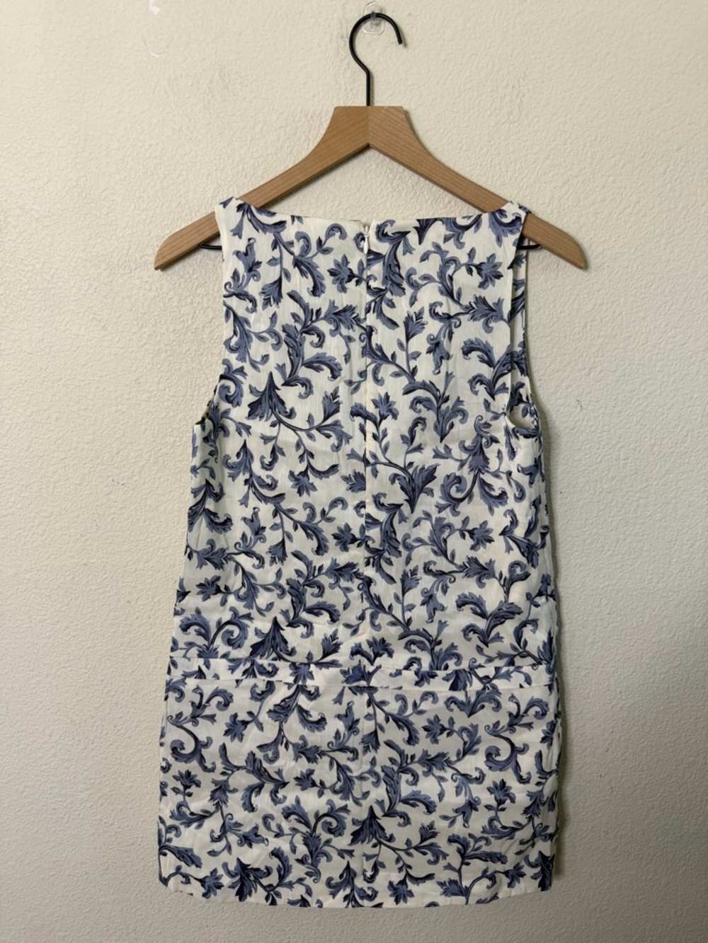 NWT Posse Rue Shift Mini Dress Blue Baroque Linen Silk Womens Size S - Picture 9 of 12